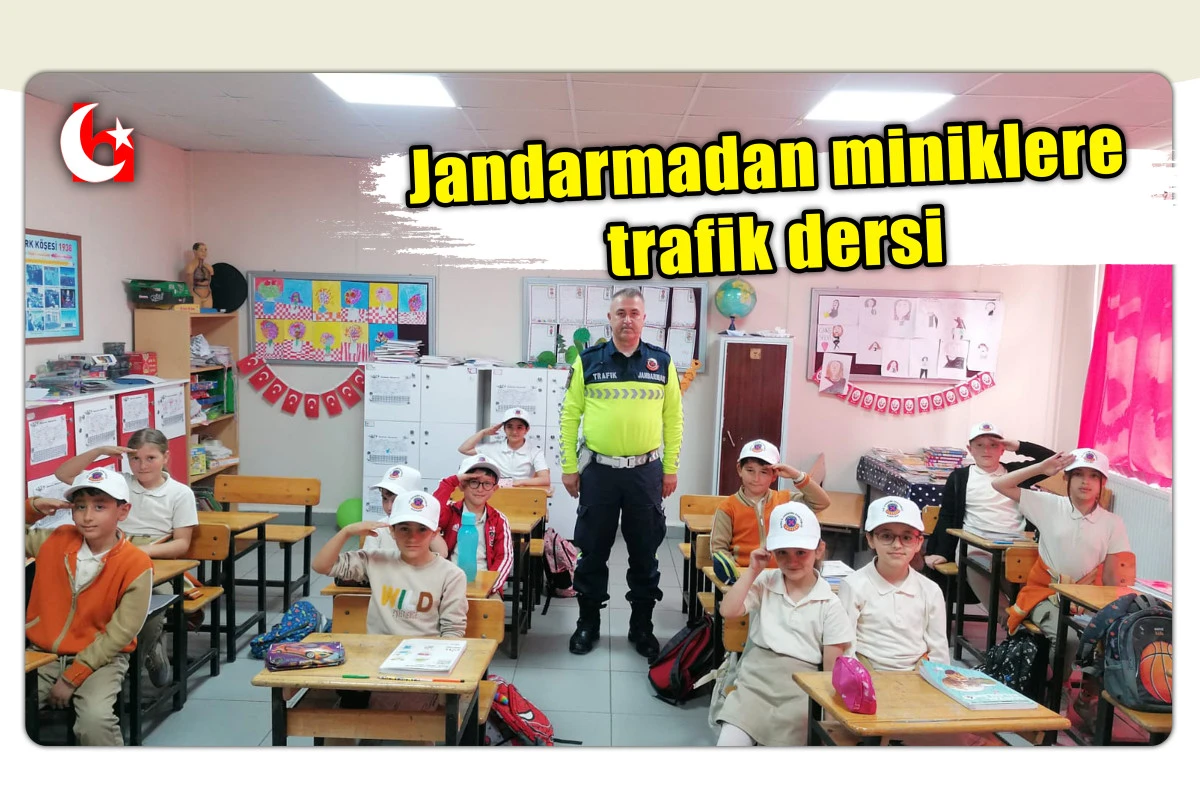Jandarmadan miniklere  trafik dersi