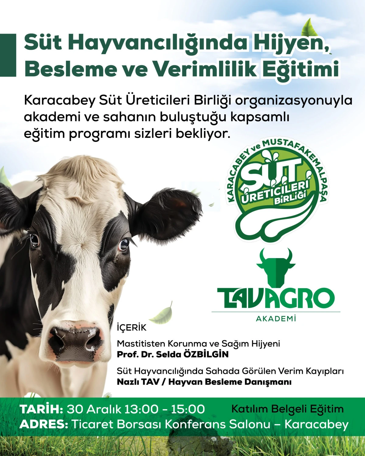 KARACABEY&rsquo;DE S&Uuml;T HAYVANCILIĞINA Y&Ouml;NELİK EĞİTİM PROGRAMI BAŞLIYOR