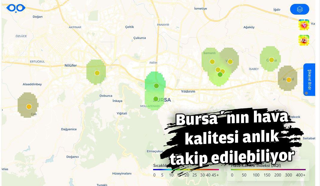 Bursa’nın hava kalitesi anlık takip edilebiliyor