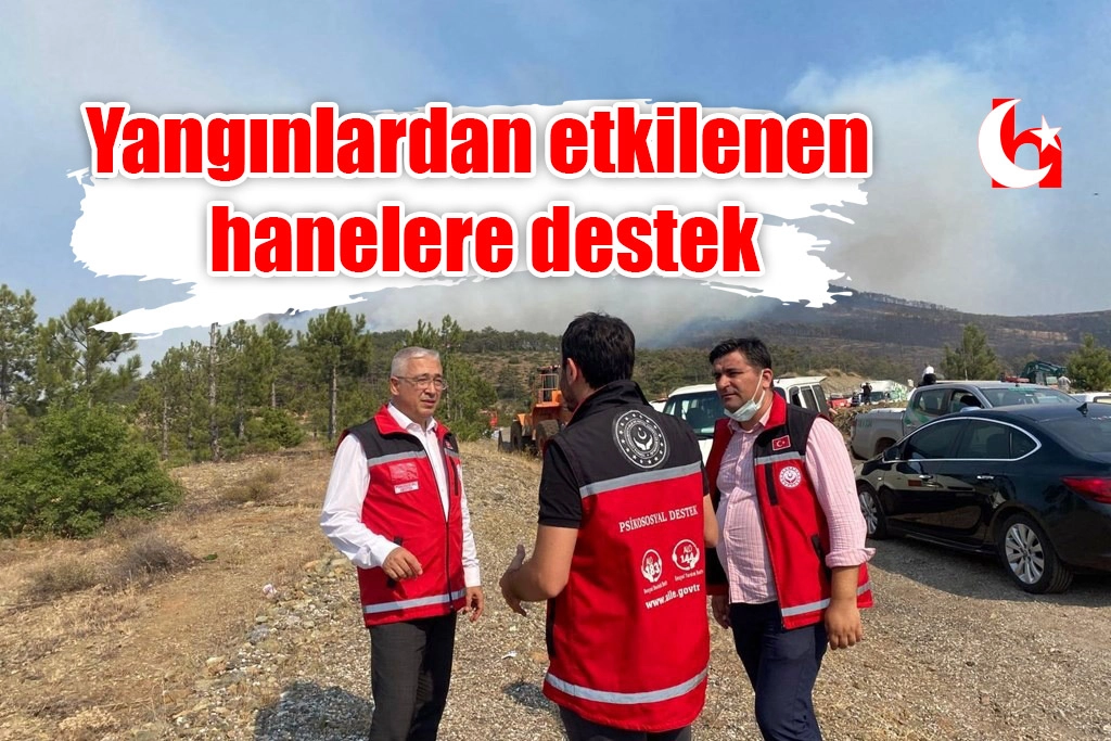 Yangınlardan etkilenen hanelere destek